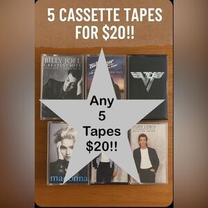 Bundle & Save 5 Cassette Tapes For $20